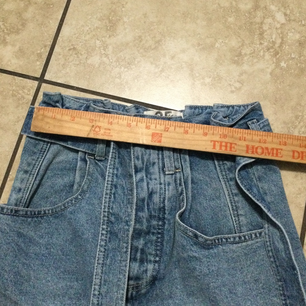 We The Free People Distressed Raw Hem Button Fly Denim Jean Mini Skirt - Picture 4 of 6